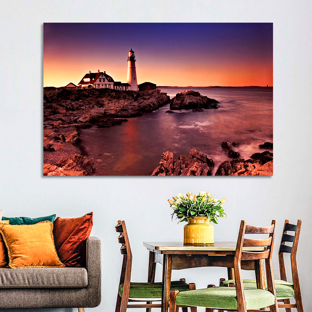 Portland Head Light at Dusk Wall Art