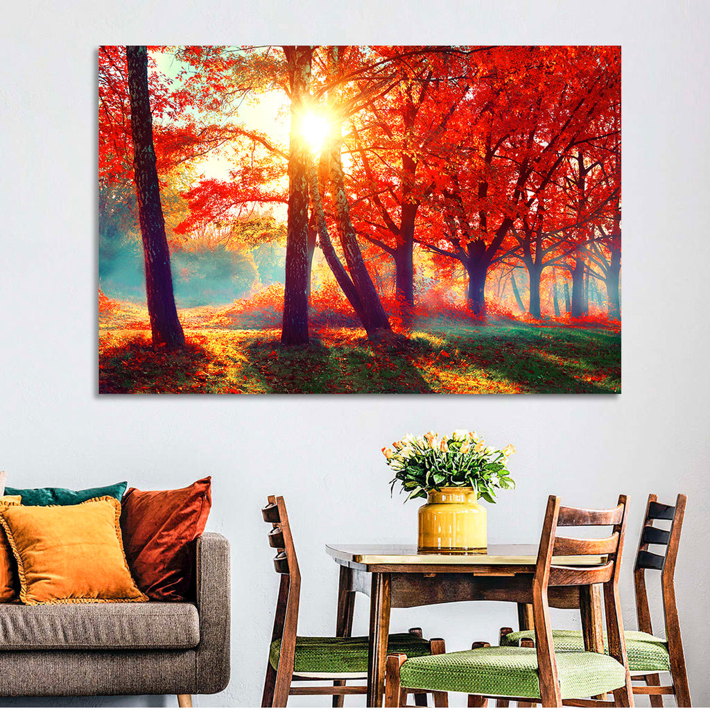 Autumn Park Sunrise Wall Art