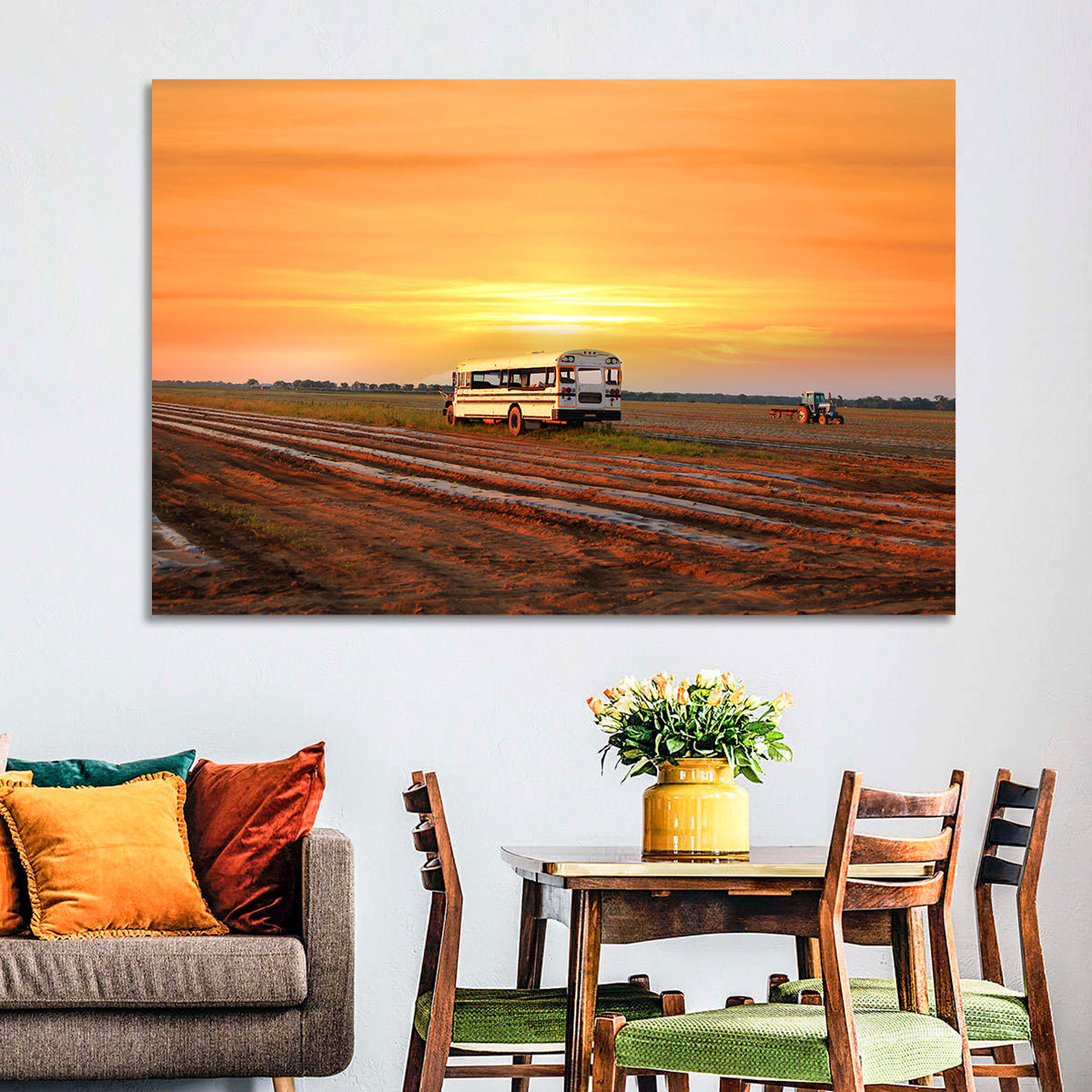 Indiana Farm Field at Golden Hour Wall Art