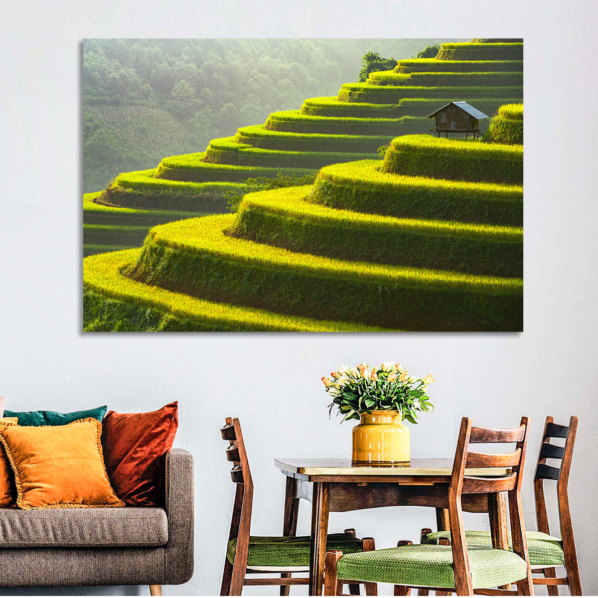 Golden Rice Terraces Wall Art