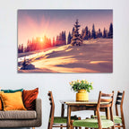Winter Mountains Sunrise Wall Art