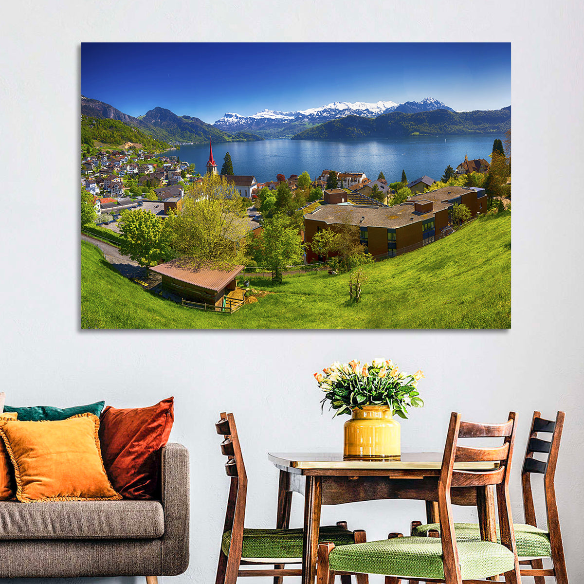 Lake Lucerne, Weggis Wall Art in a room, landscape