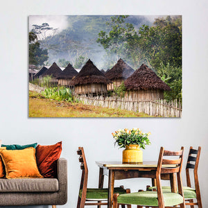 Papua Mountain Village Wall Art