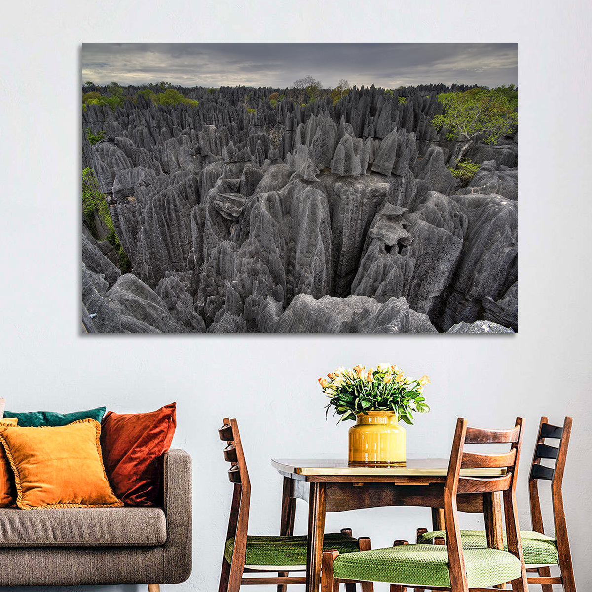 Tsingy De Bemaraha Pinnacles Wall Art in a room, landscape