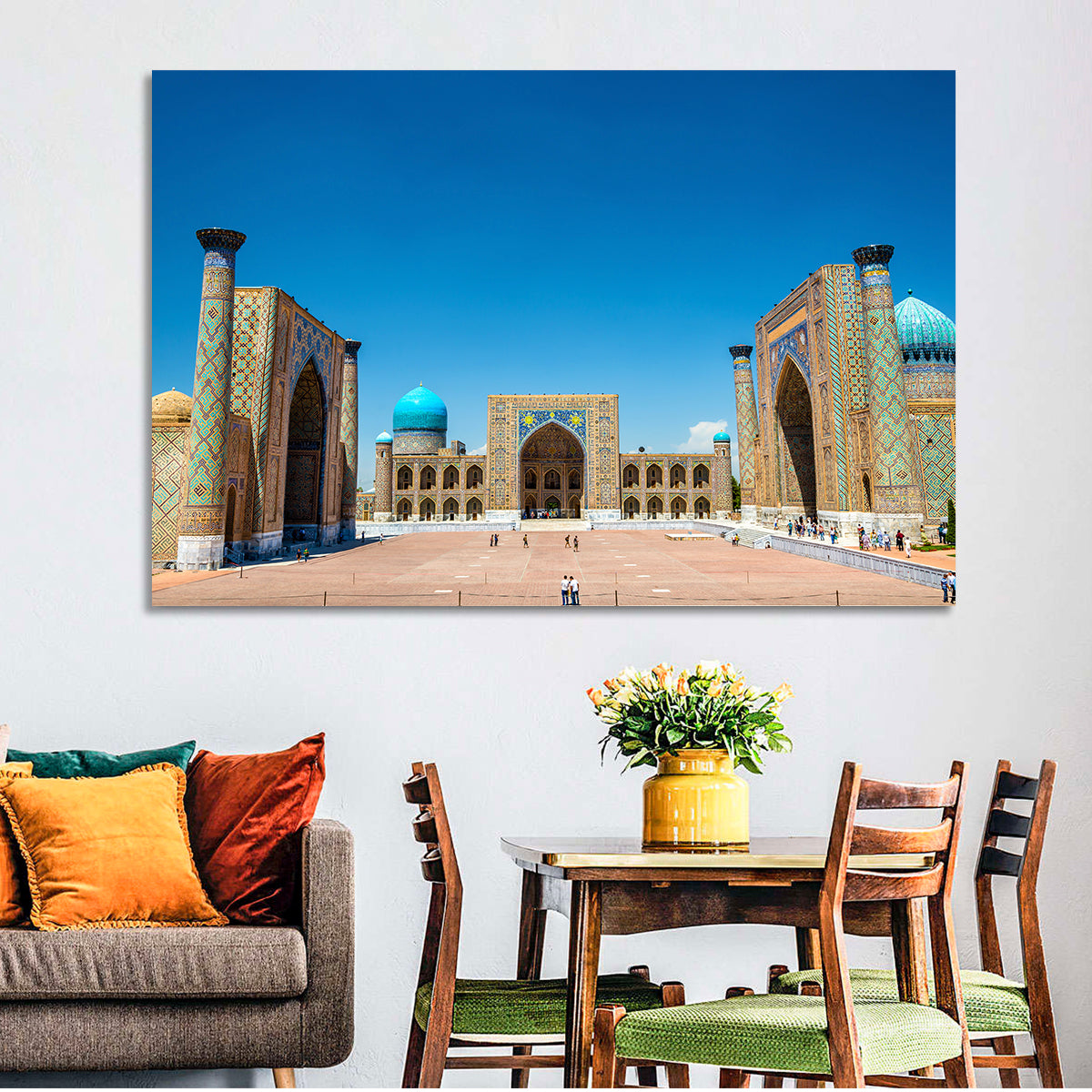 Registan Square, Samarkand Wall Art in a room, landscape