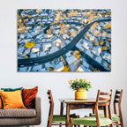 Snowy Fort Collins Neighborhood Aerial Wall Art