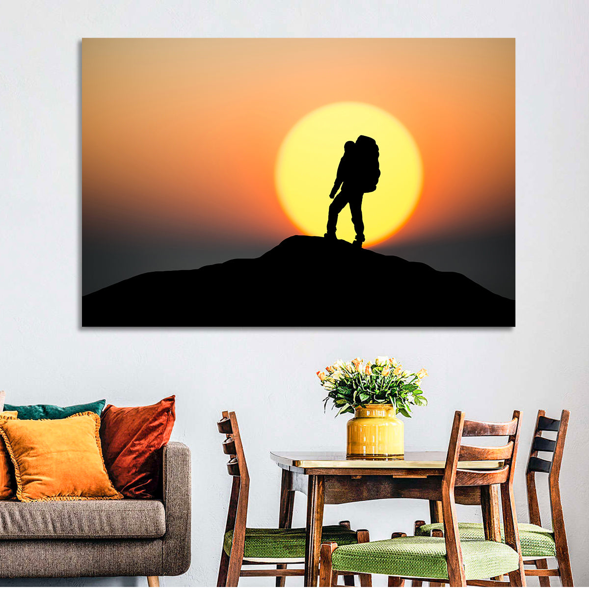 Summit Silhouette Wall Art in a room, landscape