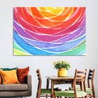 Radiant Rainbow Watercolor Arcs Wall Art