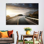 Golden Sunrise Coastal Road Wall Art