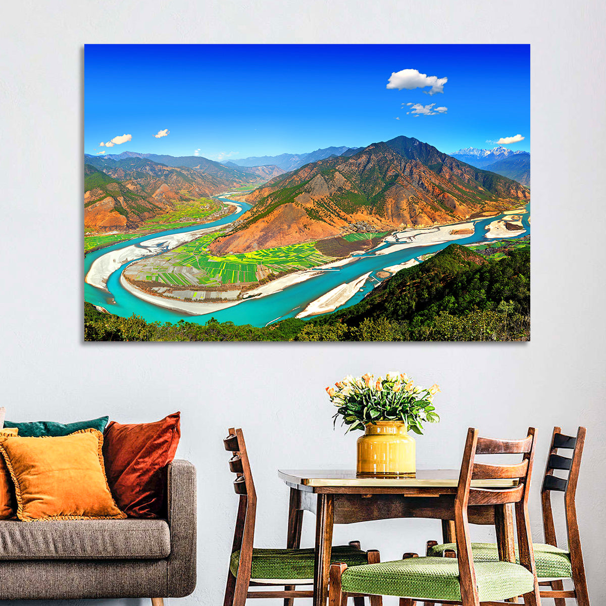 First Bend of the Yangtze, Lijiang Wall Art in a room, landscape