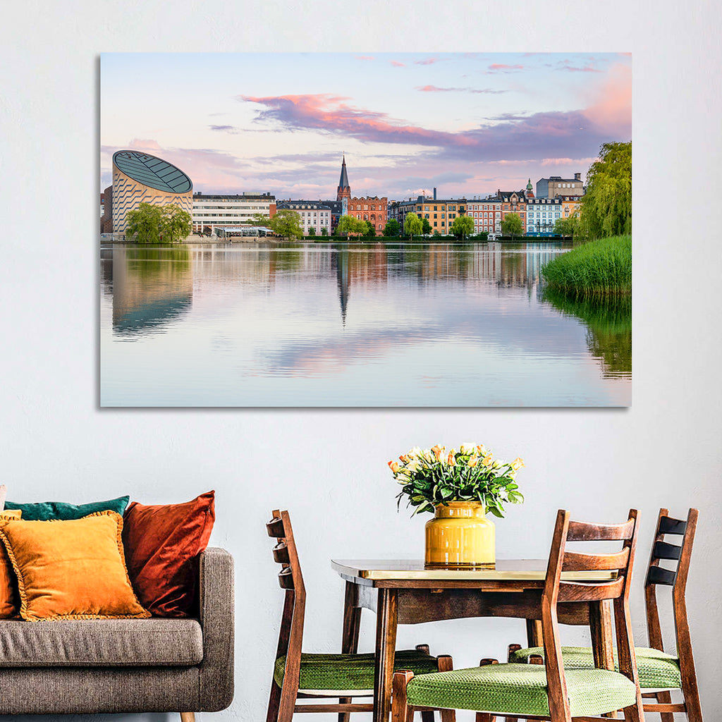 Copenhagen Lake at Sunset Wall Art