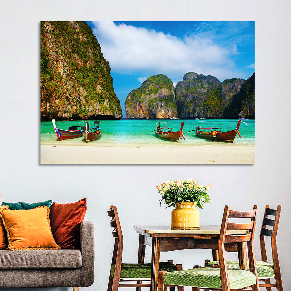 Maya Bay Long-tail Boats Wall Art