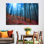 Enchanted Red Moss Forest Wall Art