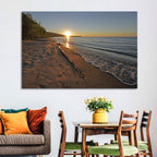Lake Superior Driftwood Beach Sunset Wall Art