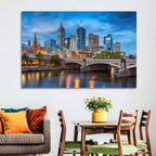 Melbourne Blue Hour Skyline Wall Art