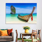 Krabi Longtail Boat Seascape Wall Art