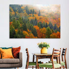 Misty Autumn Forestscape Wall Art