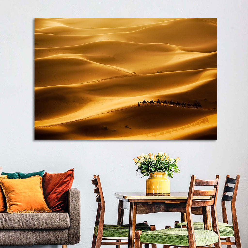 Golden Hour Camel Caravan Wall Art