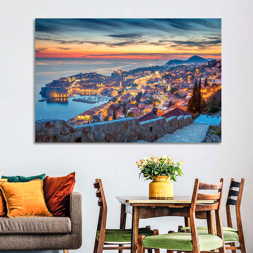 Old Town Dubrovnik at Dusk Wall Art