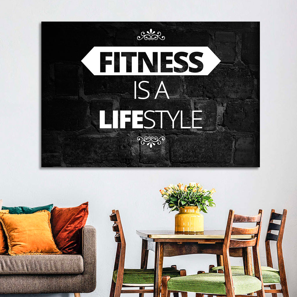 Fitness Is a Lifestyle Brick Quote Wall Art