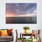 Sunlit Tall Ship at Sea Wall Art