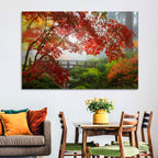 Portland Moon Bridge in Autumn Mist Wall Art