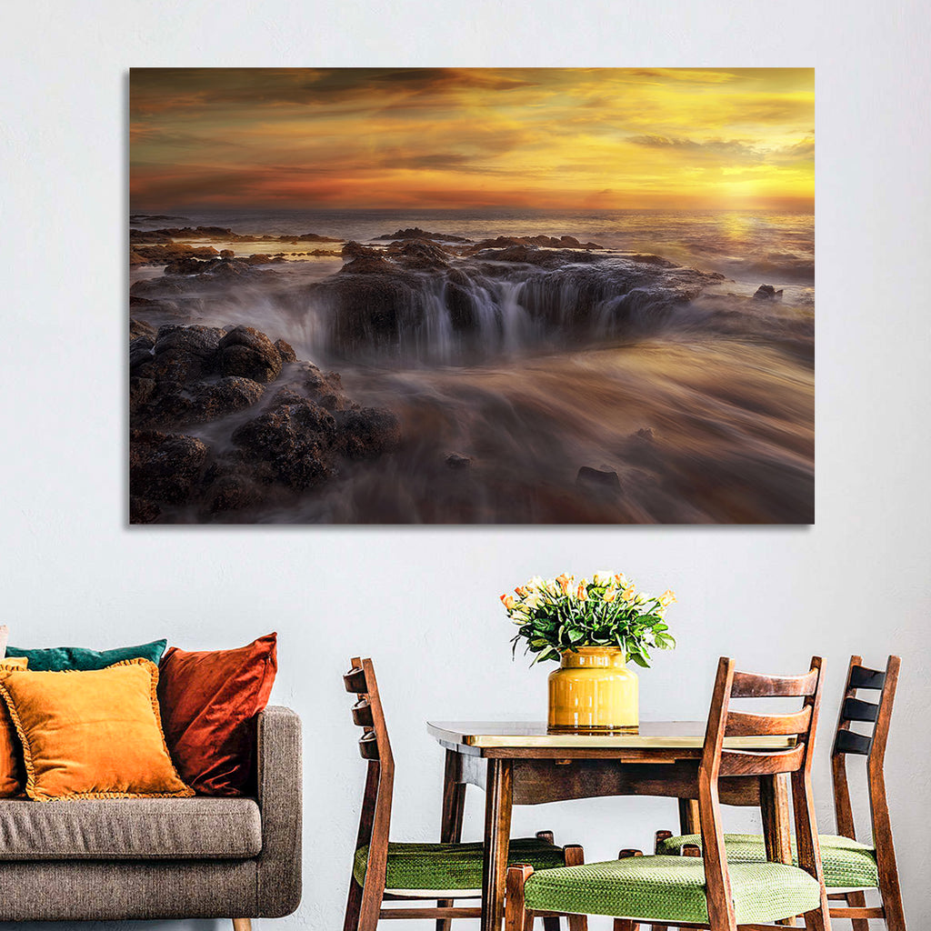 Thors Well at Cooks Chasm Sunset Wall Art