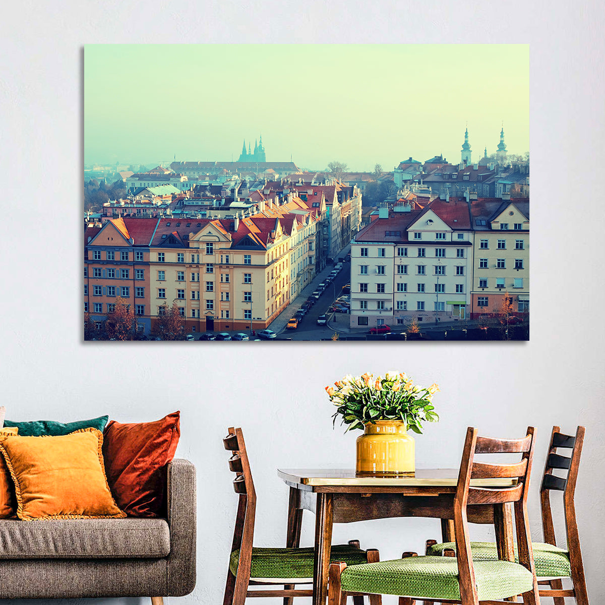 Prague Rooftops with St. Vitus Cathedral Wall Art