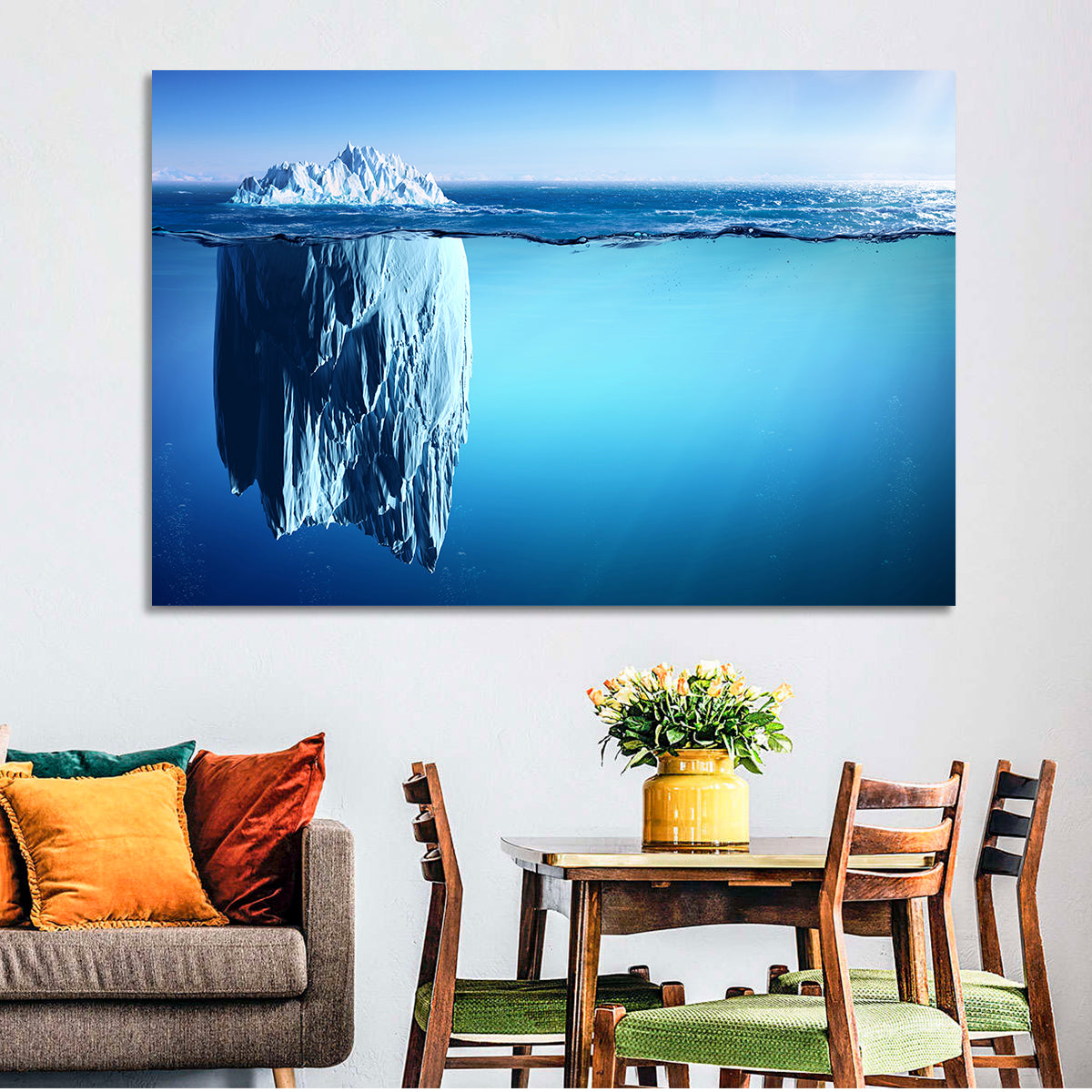 Floating Iceberg Wall Art in a room, landscape