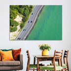 Auckland Coastal Highway Aerial View Wall Art