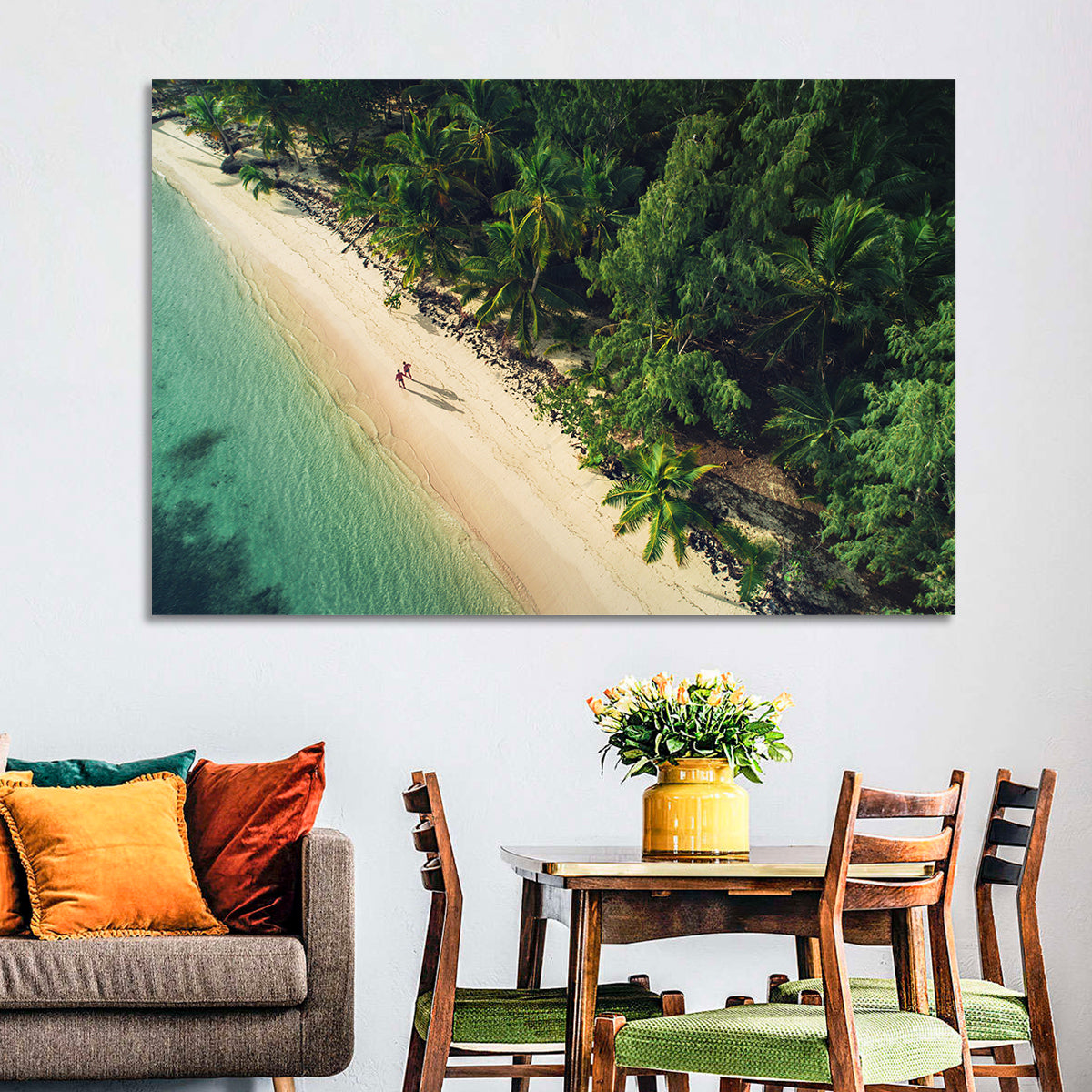 Dominica Beach Aerial, Late Afternoon Wall Art