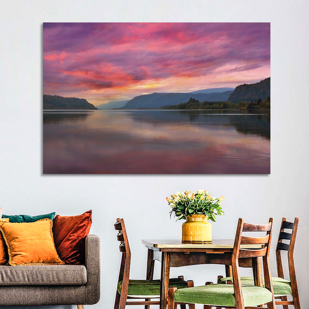 Sunrise Over River Gorge Wall Art