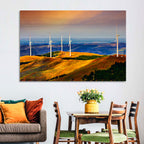 Golden Hour Wind Turbines Wall Art