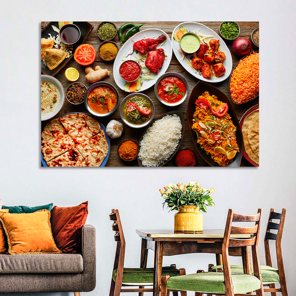 Indian Cuisine Flat Lay Wall Art