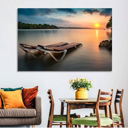 Beach Resort Sunset Wall Art