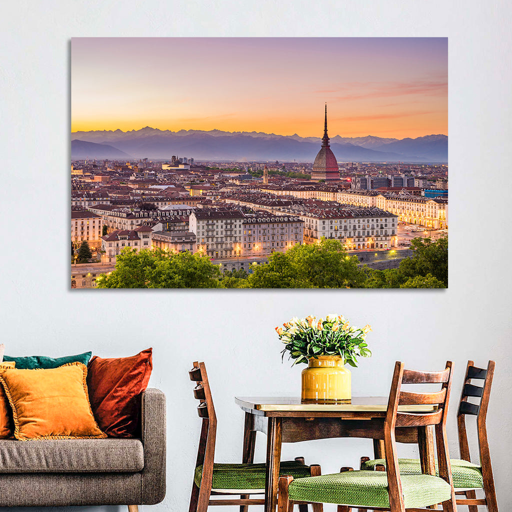 Turin Skyline at Golden Dusk Wall Art