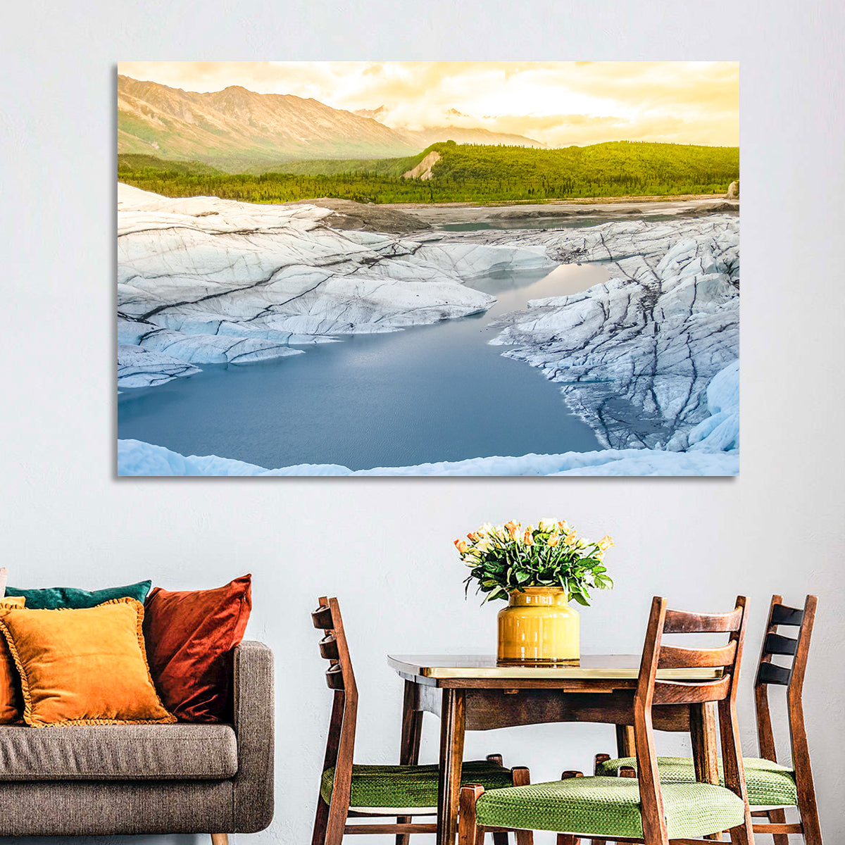 Matanuska Glacier at Sunset Wall Art in a room, landscape