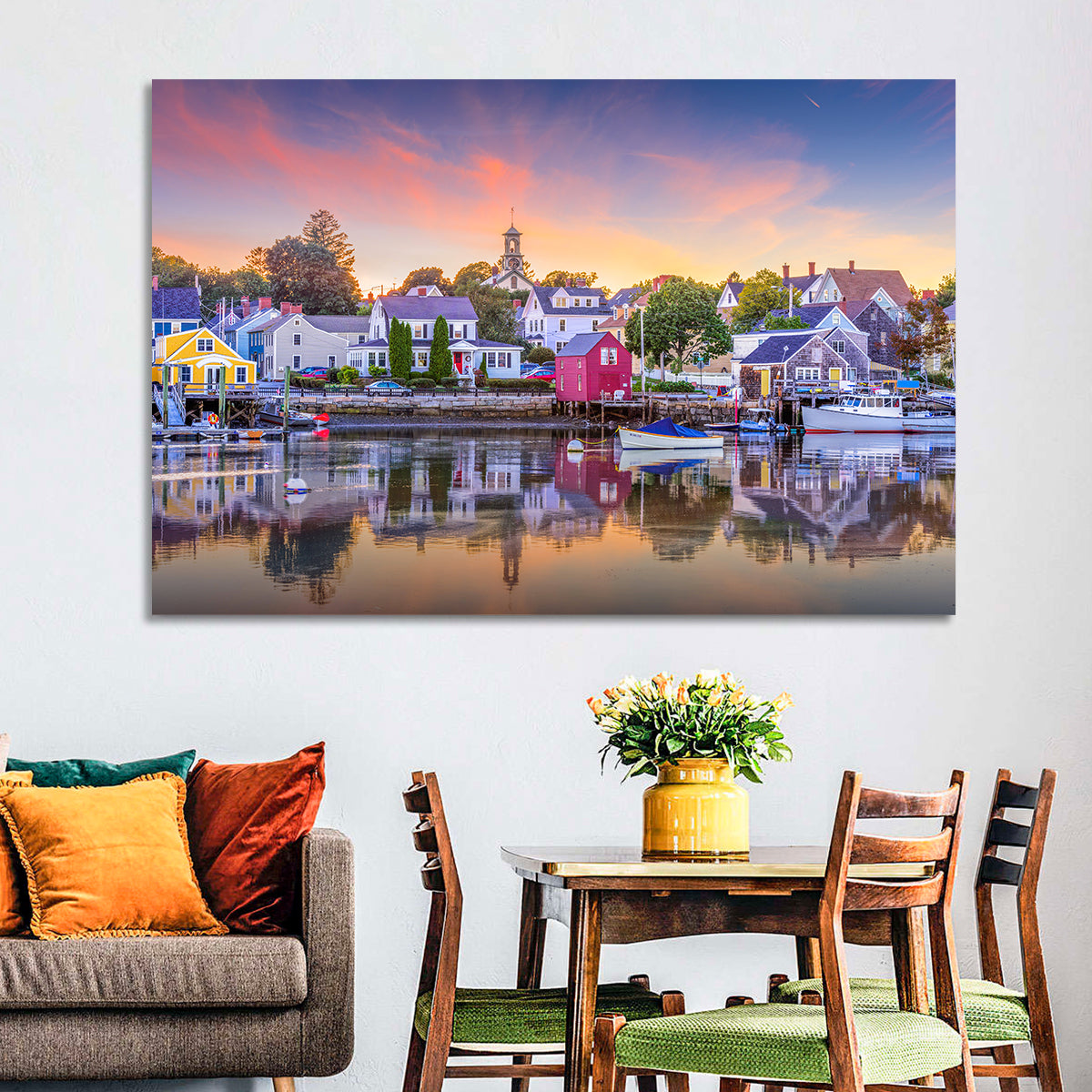 Rockport Harbor Motif Number 1 Wall Art in a room, landscape