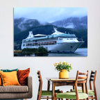 Misty Docked Cruise Ship Wall Art