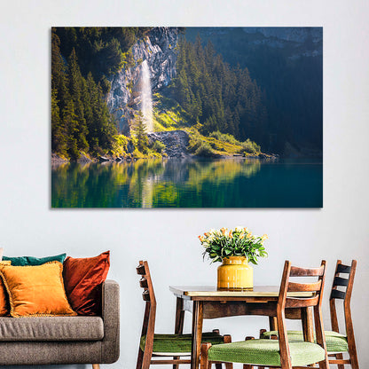 Lake Oeschinen Waterfall Wall Art