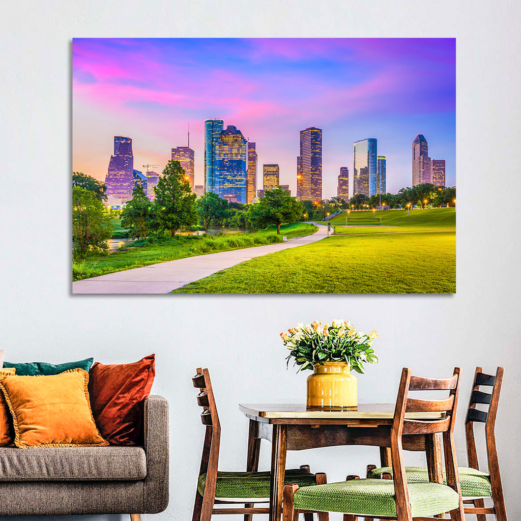 Houston Skyline at Dusk Wall Art