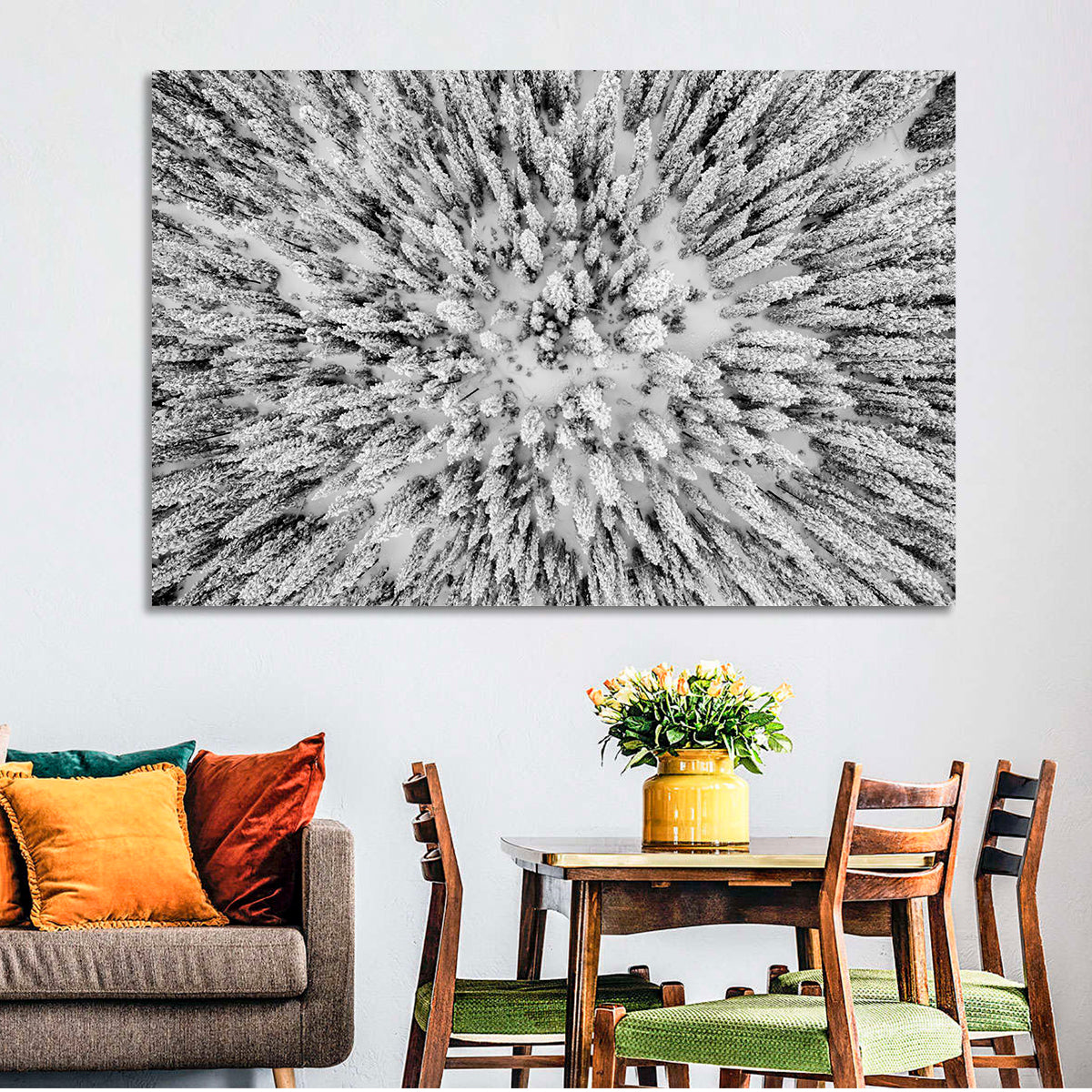 Snowy Aerial Forest Wall Art