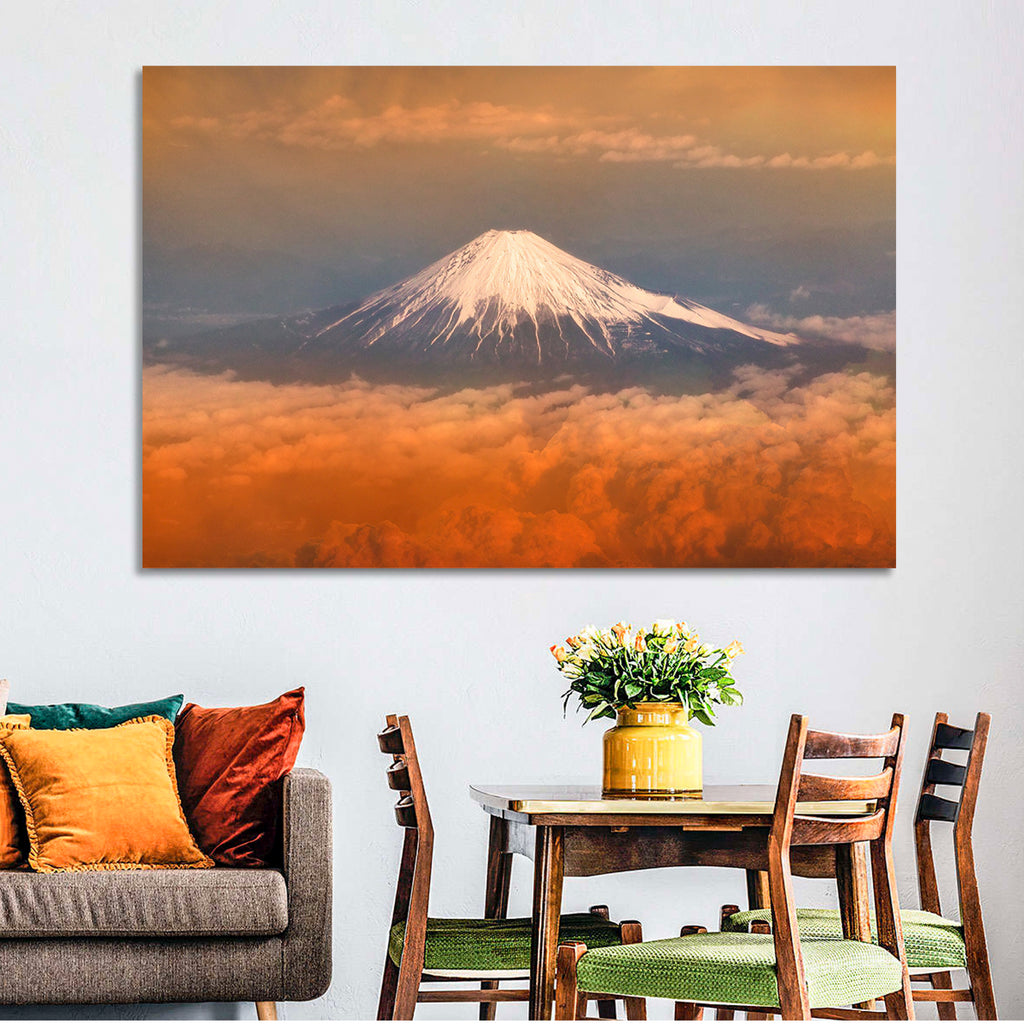 Snow-capped Mount Fuji at Sunset Wall Art
