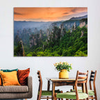 Zhangjiajie Forest at Sunset Wall Art