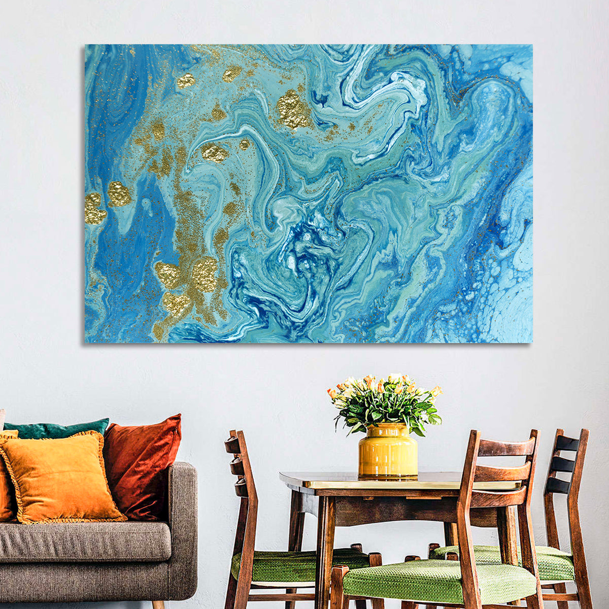 Blue Marble Streams Wall Art