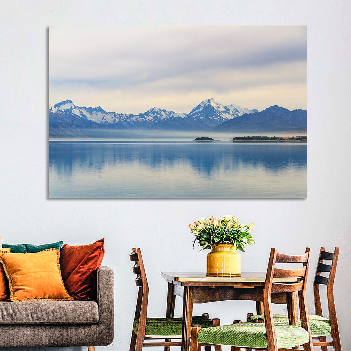 Mount Cook Reflection at Lake Pukaki Wall Art