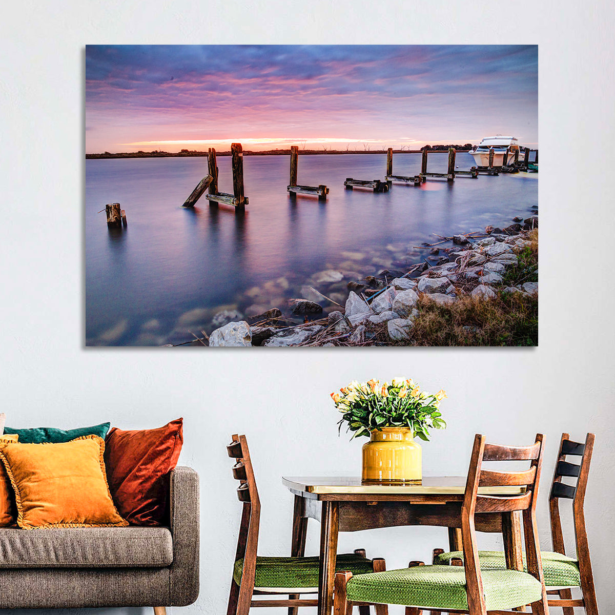 Bayou Lafourche Dock Sunrise Wall Art