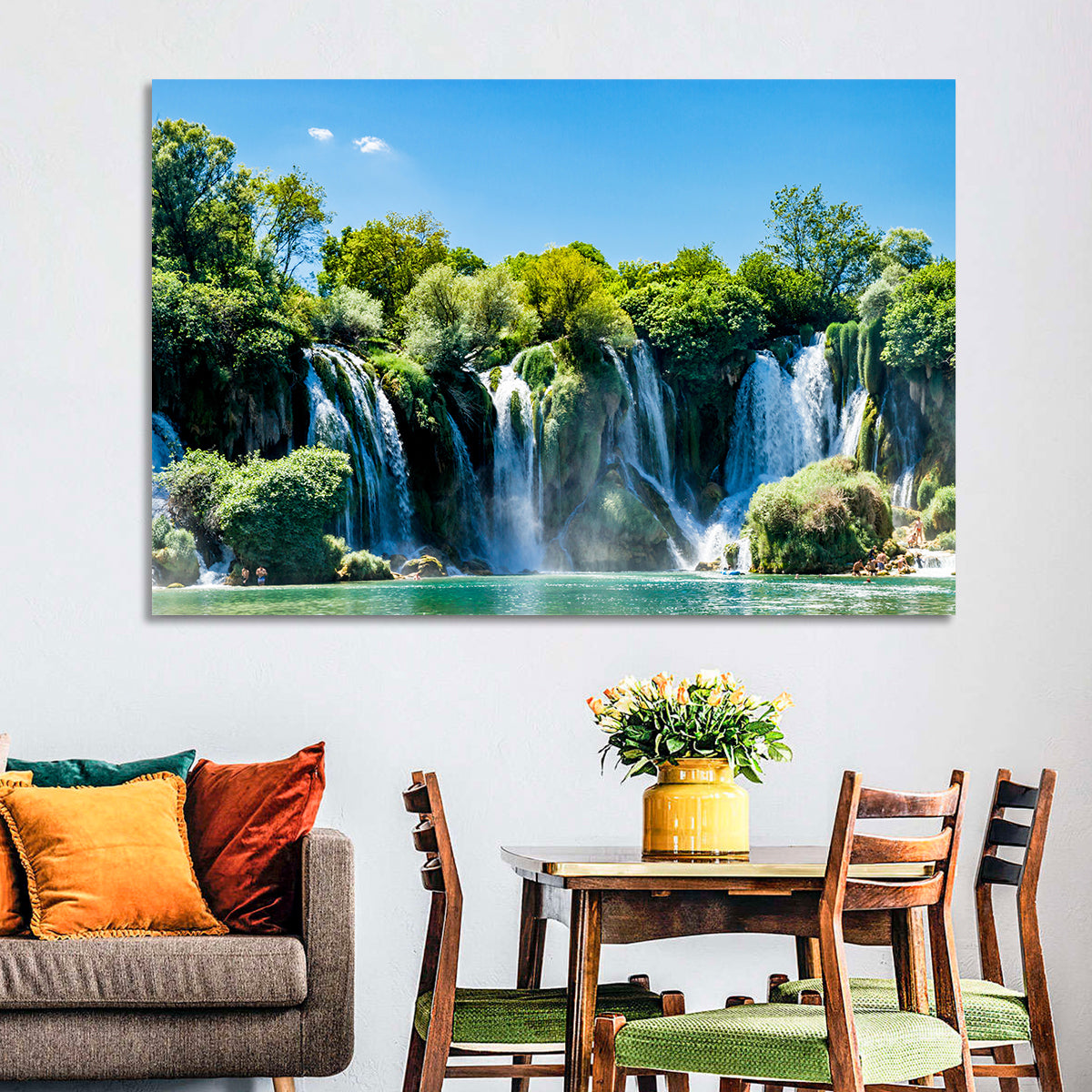 Kravice Waterfall, Ljubuški Wall Art in a room, landscape