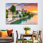 Basel Old Town at Sunset Wall Art