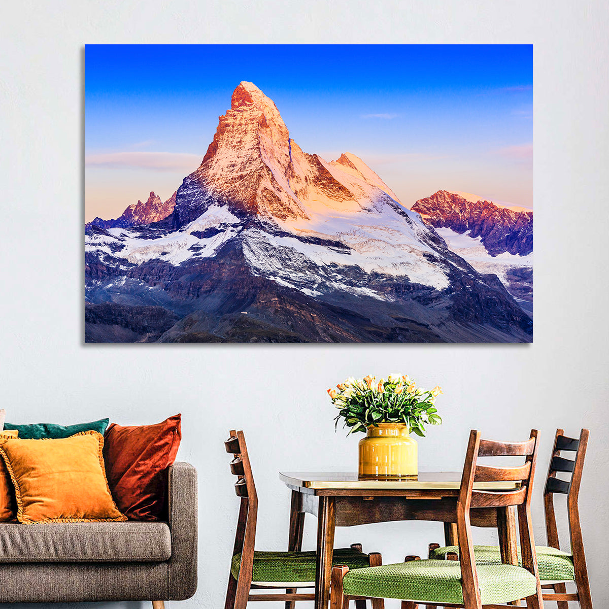 Matterhorn Sunrise Wall Art in a room, landscape